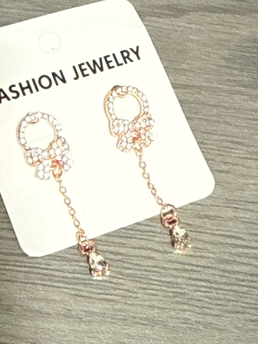 Fashion Jewelry Rose Gold Crystal Dangle Earrings